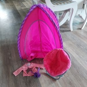 18 inch doll tent and cosy chair